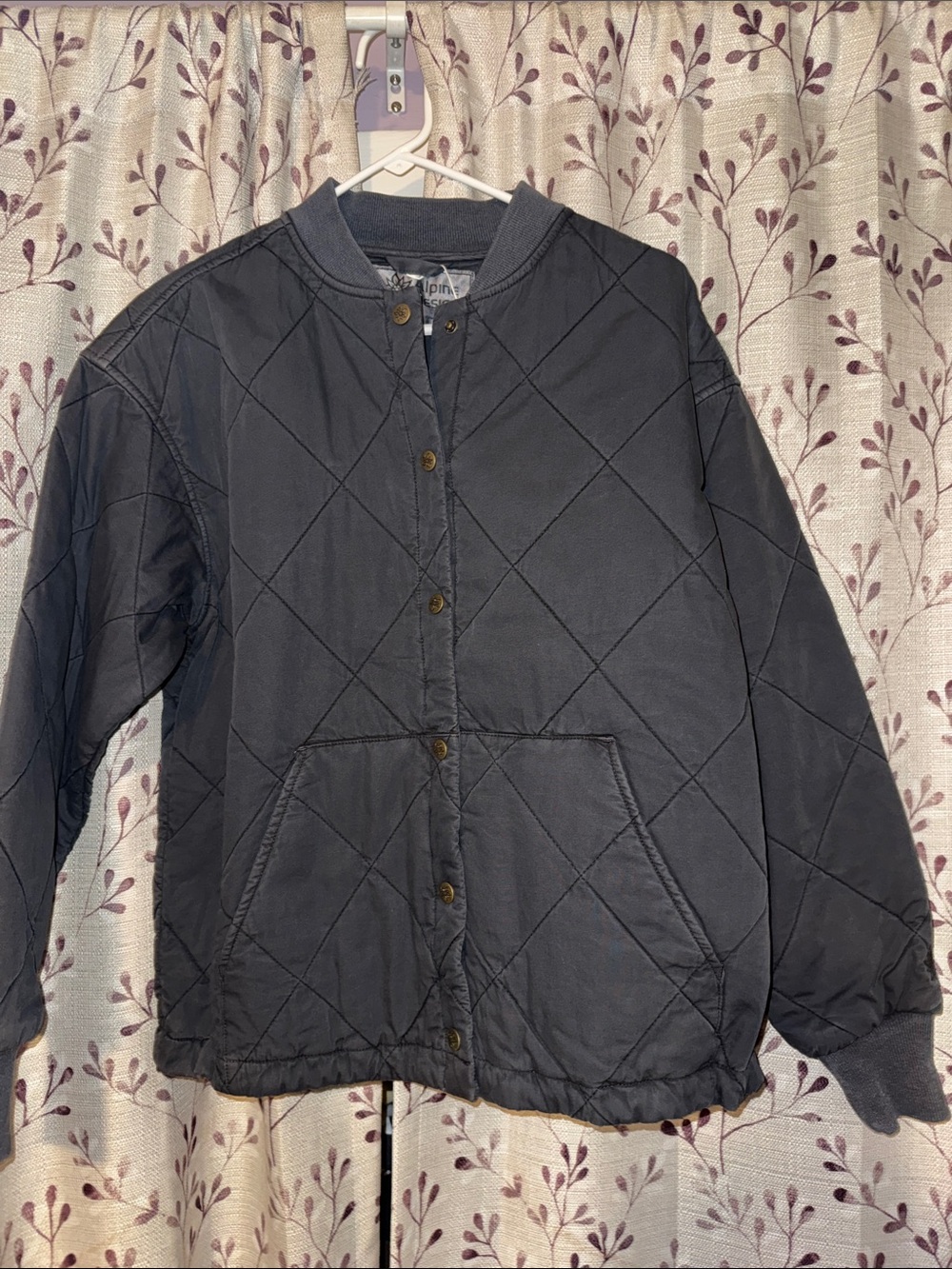 Alpine Design Quilted Bomber Jacket in Charcoal